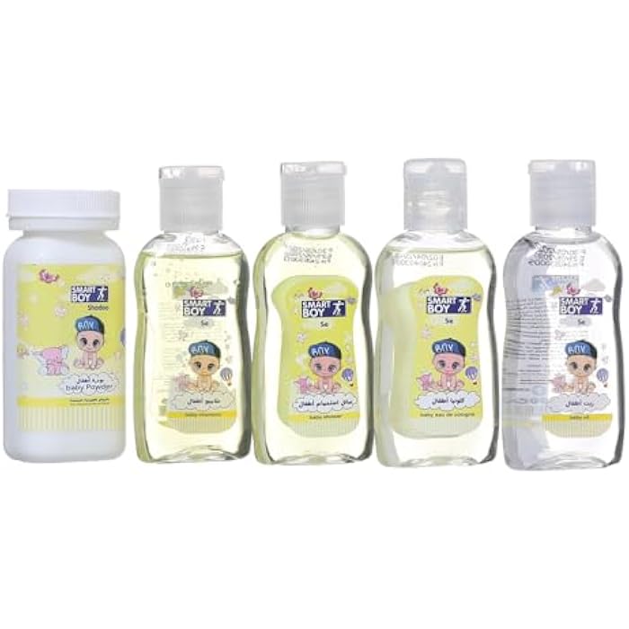 Baby Skin & Hair Care Set (Shampoo + Conditioner + Powder + Oil + Lotion), Yellow DR-A-624 - Image 5